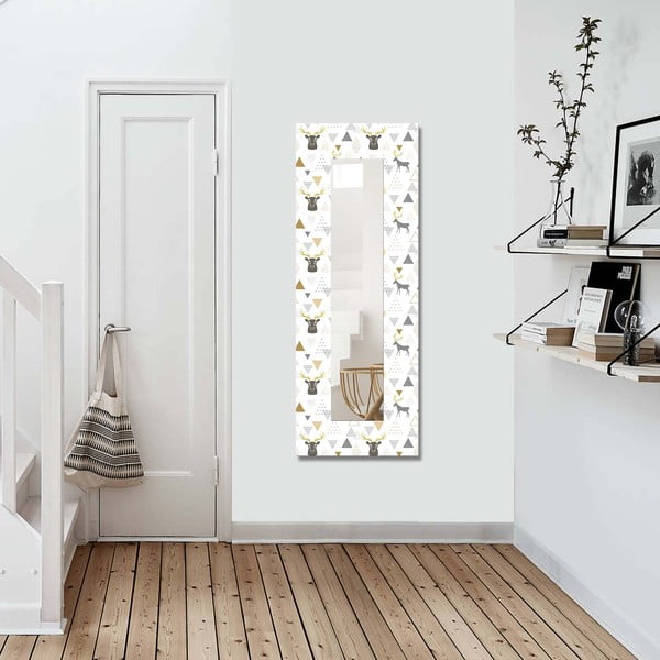Nástenné zrkadlo s dreveným rámom 40x120 cm – Wallity-image-1