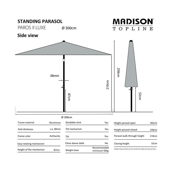 Béžový slnečník ø 300 cm Paros II - Madison-image-1