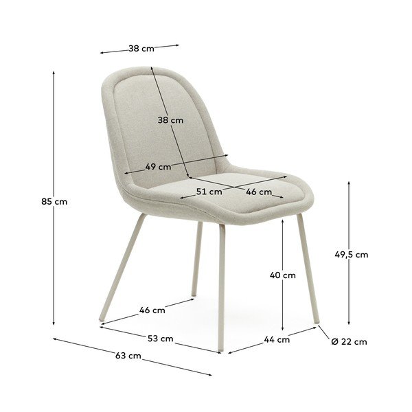 Béžová jedálenská stolička Aimin – Kave Home-image-4