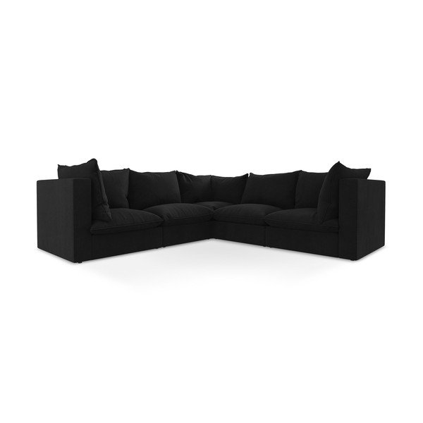 Čierna rohová pohovka Manao – Makamii