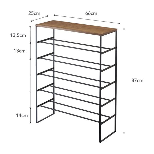 Čierna kovová skrinka na topánky Tower – YAMAZAKI-image-4