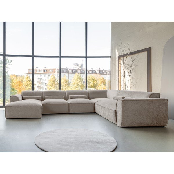 Béžová rohová pohovka (pravý roh/do tvaru "U") Flex Felix – Miuform-image-1