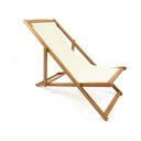 Béžové skladacie záhradné ležadlo z akáciového dreva Bonami Essentials Deck