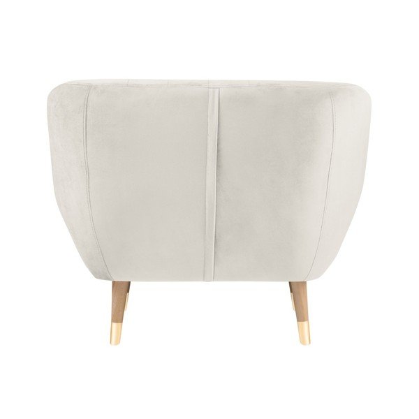 Krémovobiele zamatové kreslo Mazzini Sofas Benito-image-4