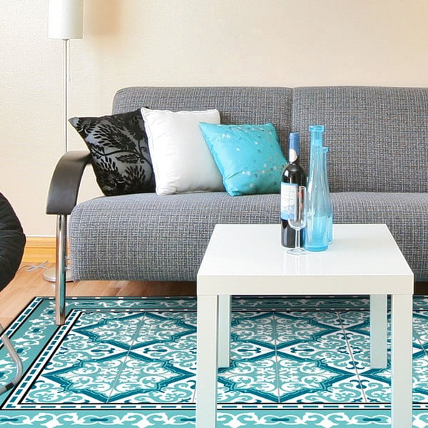 Odolný vinylový koberec Turquoise Geometric 120x170 cm