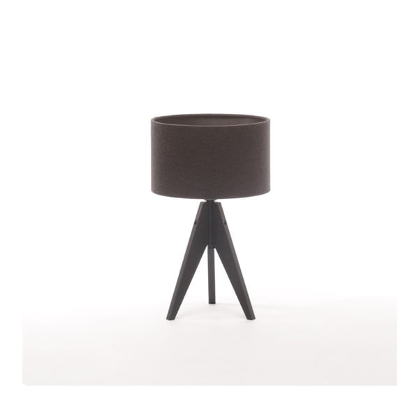Tmavosivá stolová lampa 4room Artist, čierna lakovaná breza, Ø 25 cm