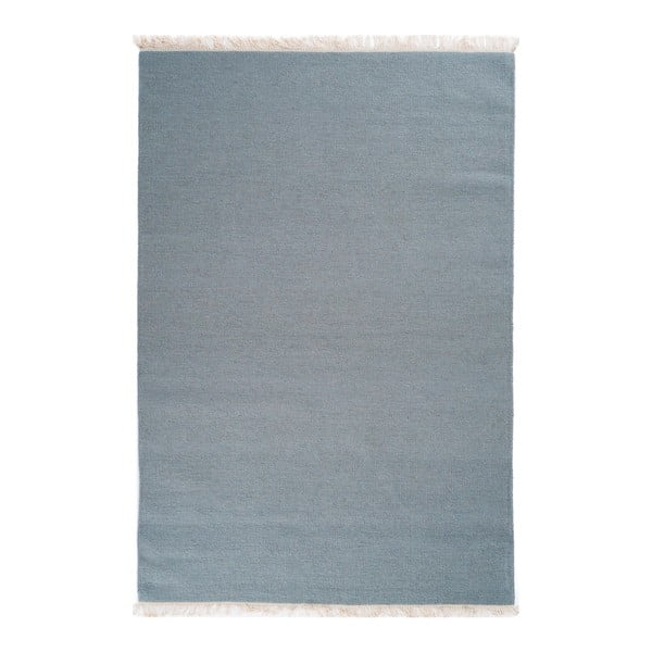 Sivomodrý ručne tkaný vlnený koberec Linie Design Solid, 160 × 230 cm