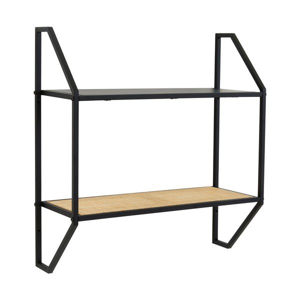 Čierna/v prírodnej farbe poschodová kovová polica 61 cm Depok – Premier Housewares