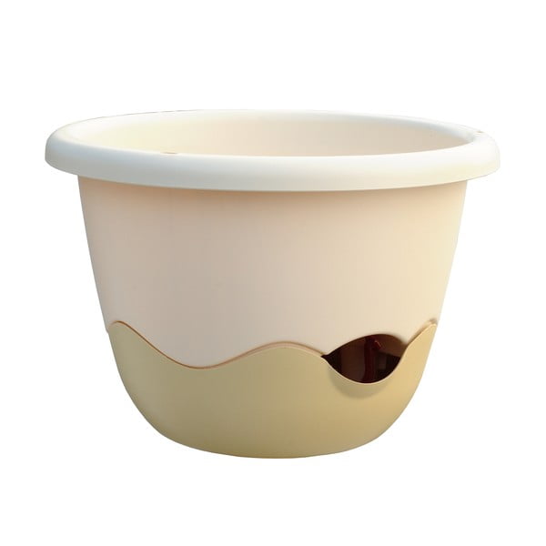 Biely samozavlažovací kvetináč vhodný k zaveseniu Plastia Mareta 25-image-1