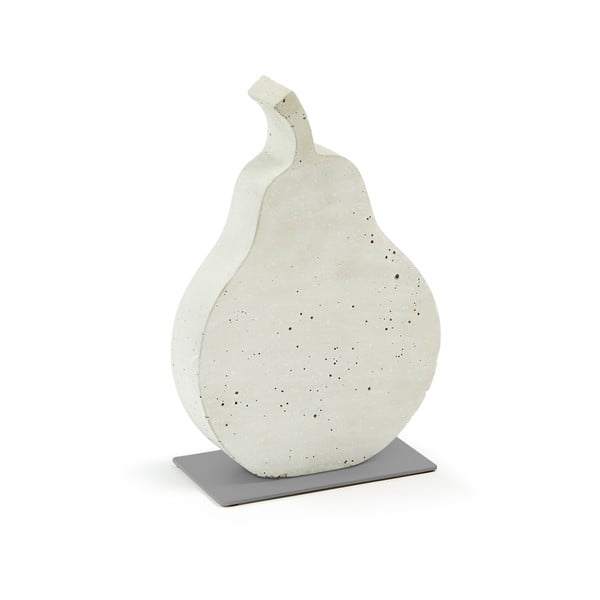 Biela cementová dekorácia La Forma Sens Pear, 20 x 30 cm