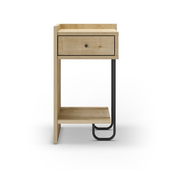 Nočný stolík v dekore duba s poličkami v prírodnej farbe Mercure – Marckeric