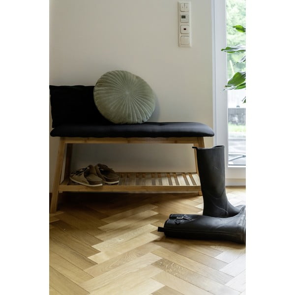 Čierna/prírodná bambusová polica s lavicou Ecori - Wenko-image-1