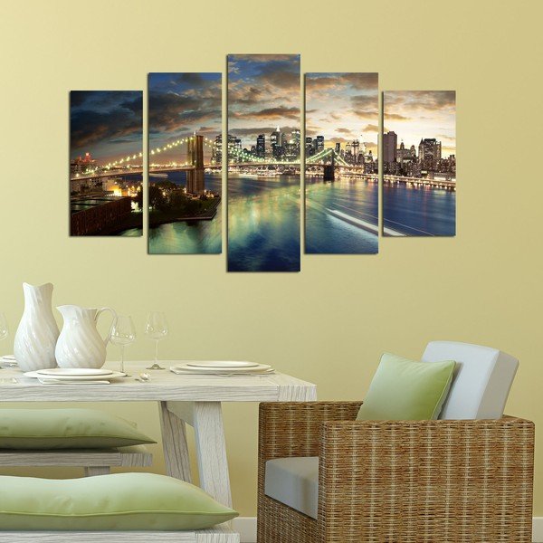 Viacdielny obraz Bridge NYC, 110 × 60 cm-image-1