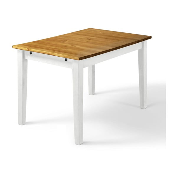 Jedálenský stôl z borovicového masívu s bielymi nohami Støraa Daisy, 75 × 120 cm