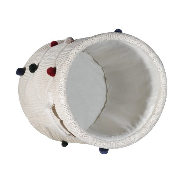 Krémový látkový detský kôš na hračky ø 30x35 cm Creme – Kindsgut-image-4