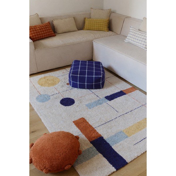 Béžový prateľný/ručne tkaný bavlnený koberec 170x240 cm Geometrical Shapes – Lorena Canals-image-4
