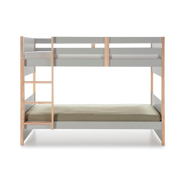 Sivá detská poschodová posteľ s nohami z borovicového dreva Marckeric Kiara, 90 x 190 cm-image-3