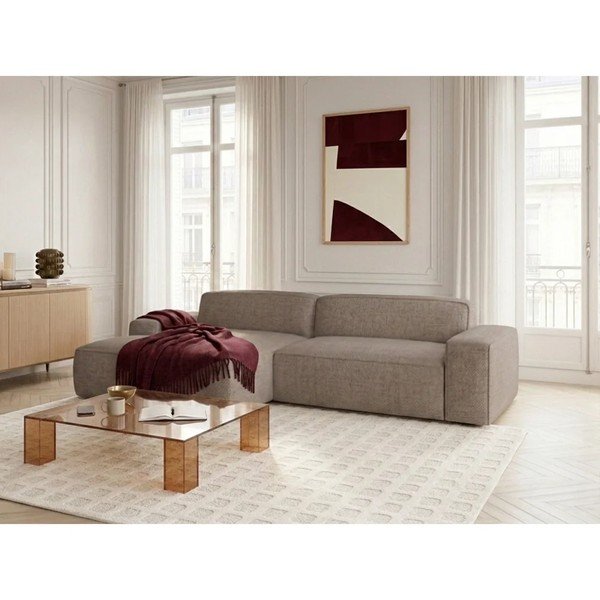 Taupe rozkladacia/s elektrickým výsuvom sedadla rohová pohovka (ľavý roh) Abel – Bobochic Paris-image-2