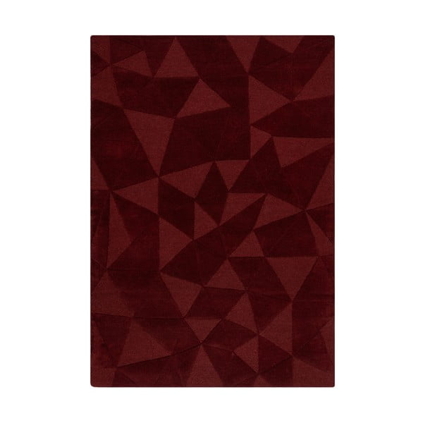 Vínovočervený ručne tkaný vlnený koberec 160x230 cm Shard Red – Flair Rugs