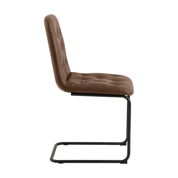 Hnedé jedálenské stoličky z imitácie kože v súprave 2 ks Kira – Actona-image-3