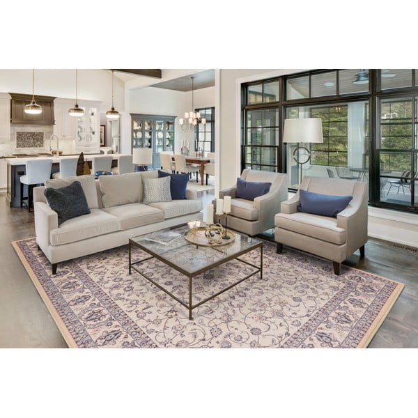 Krémovobiely vlnený koberec 160x240 cm Philip – Agnella-image-1