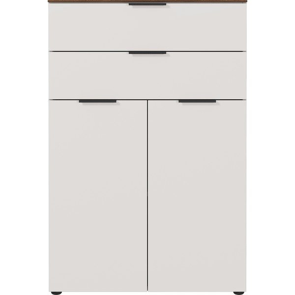 Sivobéžová vysoká komoda v dekore orecha 81x120 cm Ancona - Germania