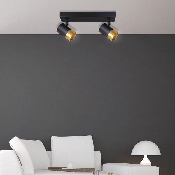 Stropné svietidlo s kovovým tienidlom v čierno-zlatej farbe 34x5.5 cm Tobi - Candellux Lighting-image-1