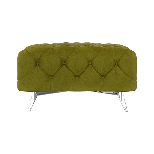 Zelená zamatová podnožka Chelsea – Ropez