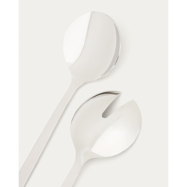 Šalátový príbor 2 ks z nehrdzavejúcej ocele Nirela – Kave Home-image-3