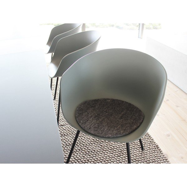 Antracitovosivý plstený vankúš na sedenie z vlny Wooldot Felt Chair Pad, ⌀ 40 cm-image-1