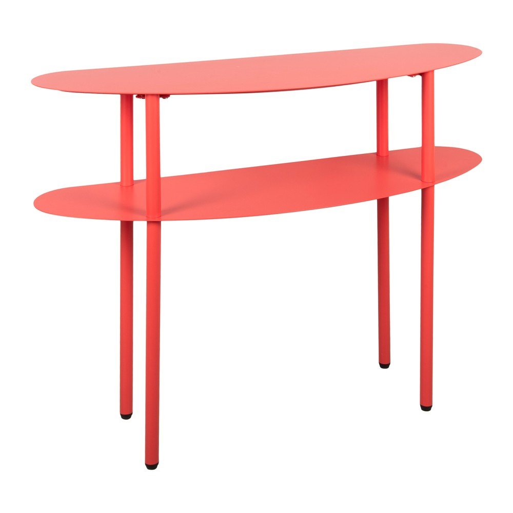 E-shop Červený kovový konzolový stolík 28x90 cm Cool Retro – Leitmotiv