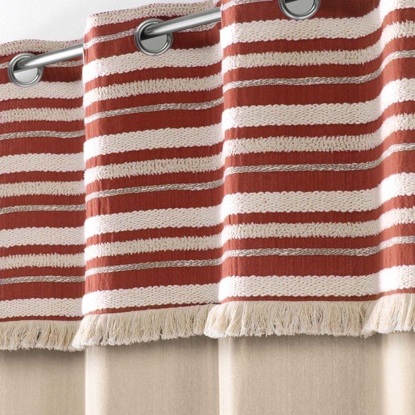 Bavlnený záves v tehlovej farbe/v prírodnej farbe 140x240 cm Atlas – douceur d'intérieur-image-1