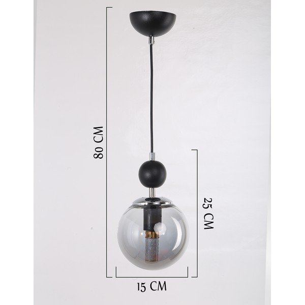 Čierno-sivé závesné svietidlo so skleneným tienidlom ø 15 cm Marble – Squid Lighting-image-2