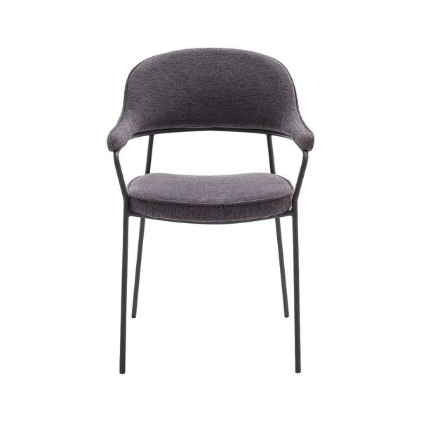 Tmavosivá jedálenská stolička s podrúčkami Kindersley – Unique Furniture-image-1