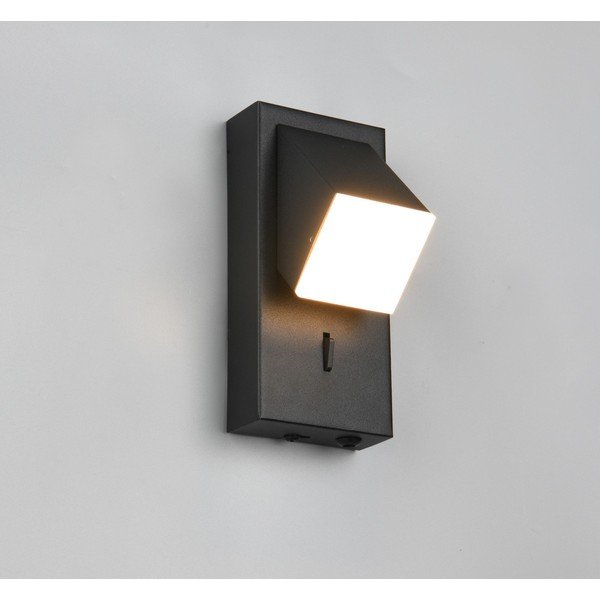 Matne čierne LED nástenné svietidlo Raglan – Trio-image-2