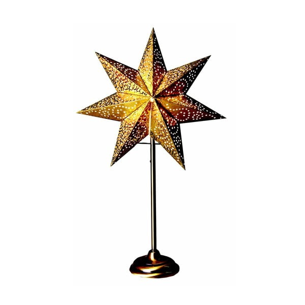 Svietiaca hviezda v zlatej farbe so stojanom Best Season Antique Gold, 55 cm