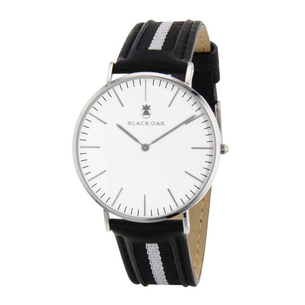 Čierne pánske hodinky Black Oak Stripe White