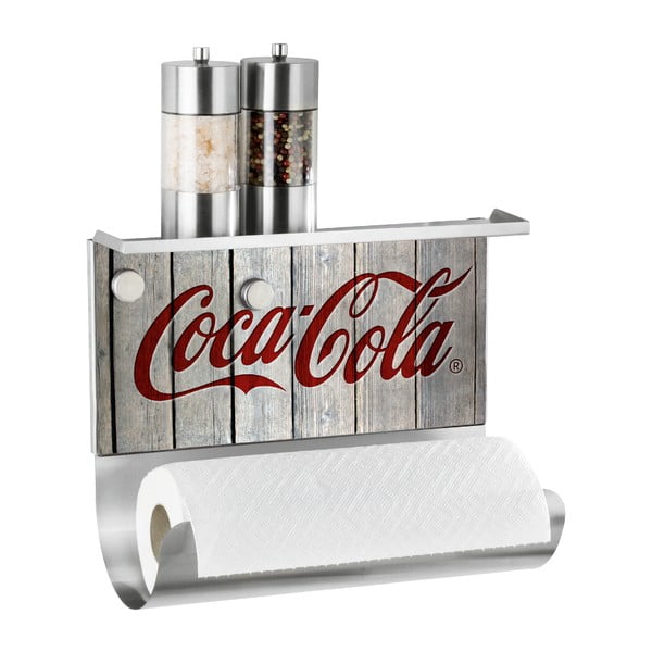 Magnetický držiak na utierku s poličkou Wenko Coca-Cola Wood