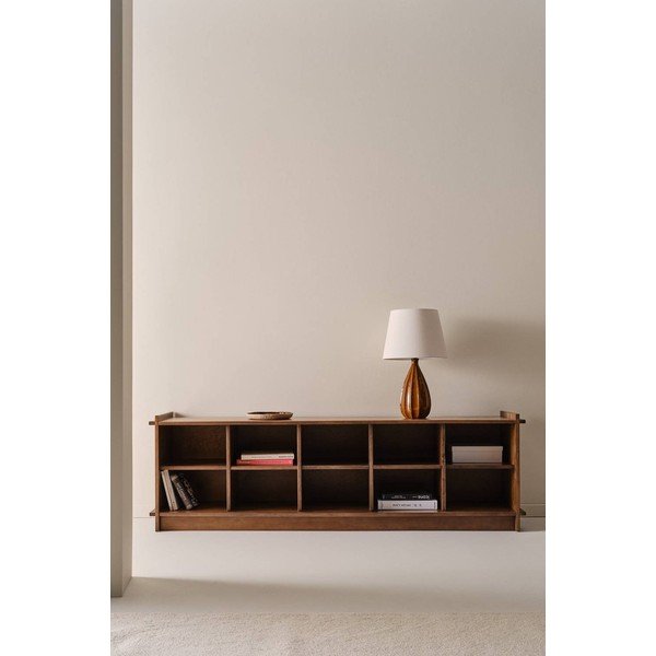 Knižnica z borovicového dreva v tmavo prírodnej farbe 193x60x40 cm Apelvik – Jotex-image-1