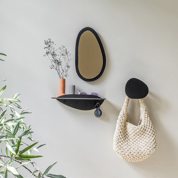 Čierna kovová polica 34 cm Pipa – Spinder Design-image-1