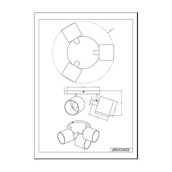 Biele stropné svietidlo Tommy – Reality-image-2