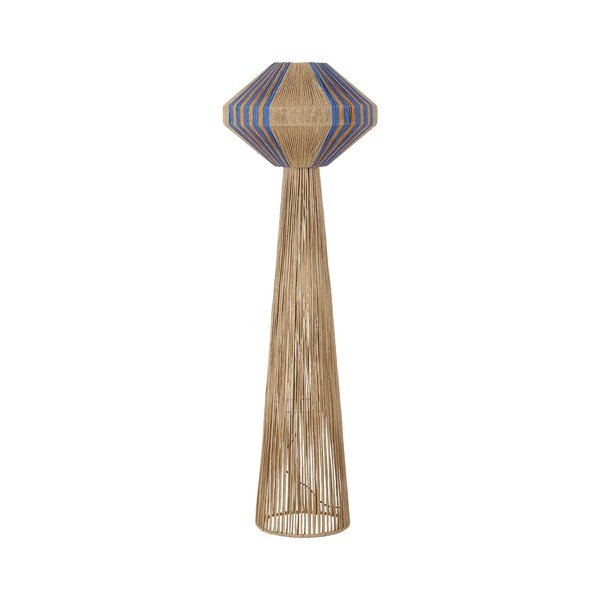 Modrá/v prírodnej farbe povrazová stojacia lampa (výška  152 cm) Abby – Nova Luce