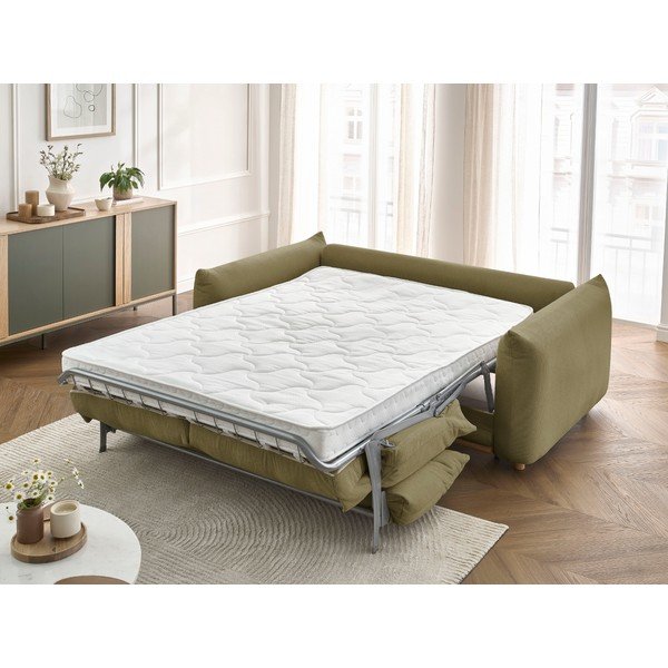 Zelená rozkladacia pohovka 214 cm Ernest – Bobochic Paris-image-1
