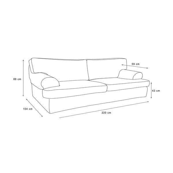 Čierna pohovka pre štyroch Rodier Merino-image-3