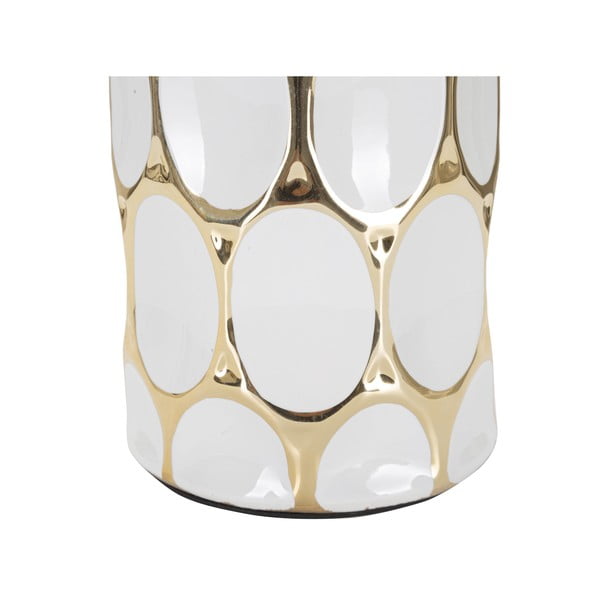 Biela/v zlatej farbe keramická stolová lampa s textilným tienidlom (výška  56 cm) Glam Carv – Mauro Ferretti-image-3