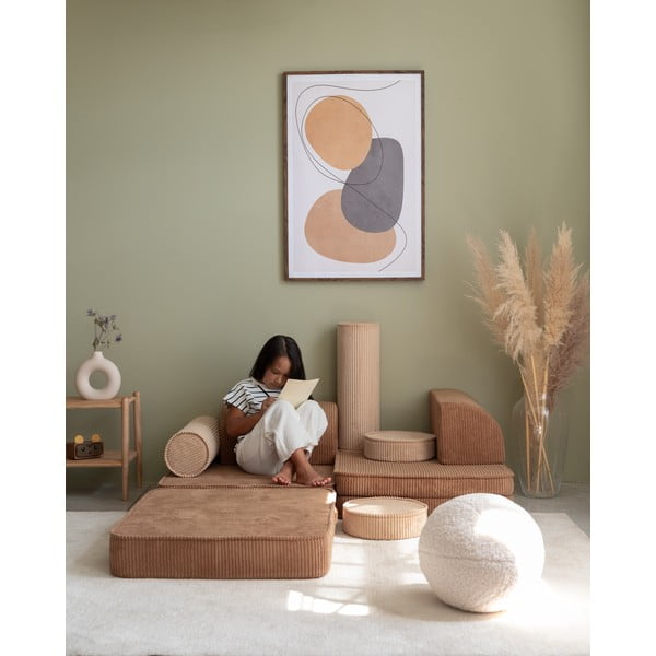 Hnedá menčestrová detská pohovka 132 cm Settee – Wigiwama-image-1