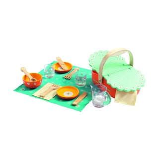 Detský drevený piknikový set s košíkom Djeco Picnic
