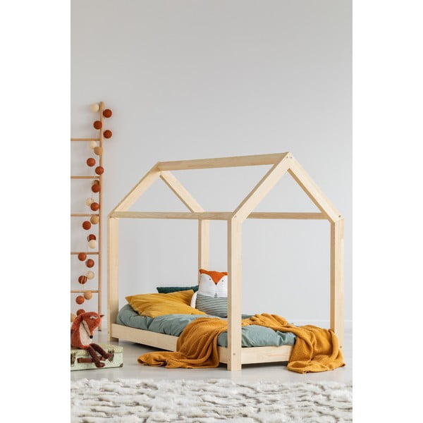 Domčeková detská posteľ z borovicového dreva 70x160 cm Mila M - Adeko