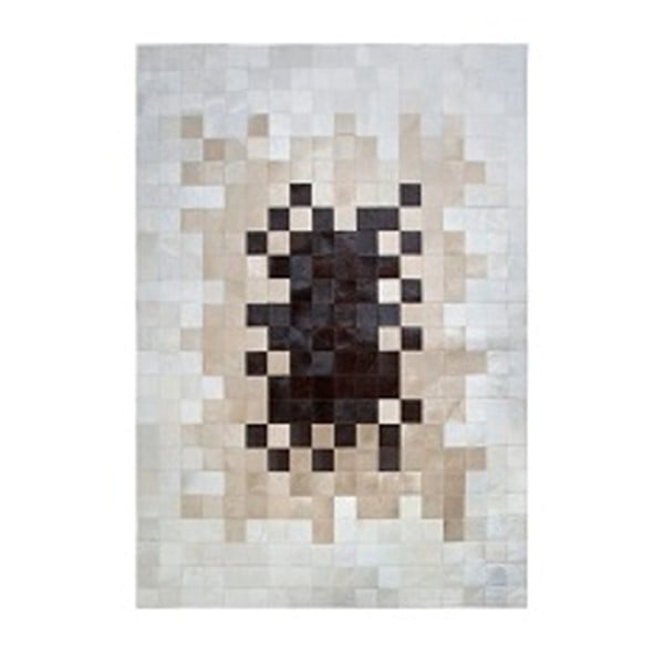 Béžový koberec z pravej kože Pipsa Degradada, 90 × 150 cm