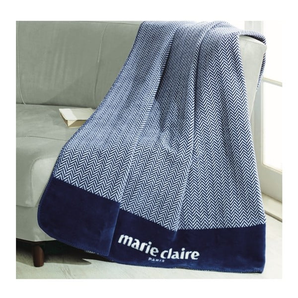 Modrá deka z edície Marie Claire Bastia, 130 × 170 cm